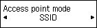 Access point mode screen: Select SSID